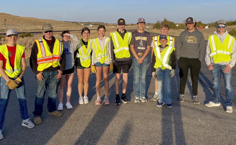 On Wednesday, April 26th, the St. Mary’s Youth worked to pick up litter along their adopted stretch of highway. Thanks to the Sheriff’s department, the youth safely filled a number of trash sacks with litter, helping to beautify our home. Psalm 24:1. Pictured l-r: Cian Connealy, Owen Thorberg, Malia Oltmer, Ella Rice, Ady Hampton, Cayden Hampton, Jaylon Forsen, Colin Connealy, Kyle Finney, Jarren Forsen, Justin French. Fr. Matthew Nash