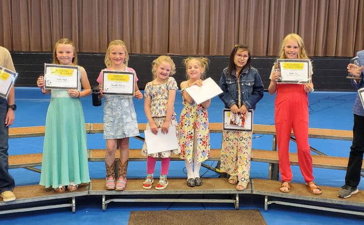 L-r: Bronx Burney, Sadie Hoyt, Danielle Peterson, Anna Ridenour, Eve Ericksen, Natalee Walker, Ayden Lee, Teal Peterson. Mike Kvanvig