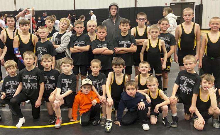 Mullen youth wrestlers at the dual tournament they hosted on Sunday, Jan. 23. Steven Dent