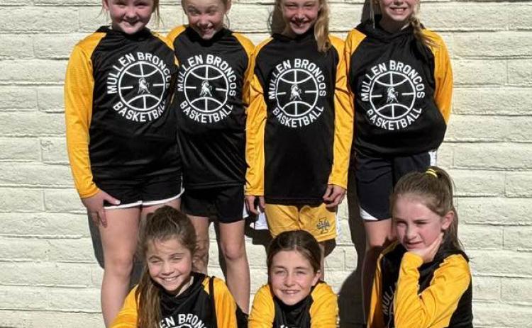 The Mullen girls 3rd/4th grade basketball team won the Broken Bow Tournament out of 12 teams on Saturday, Feb. 17, only giving up a cumulative total of 6 points in 3 games. Pictured back l-r: Ella Walz, Ayden Lee, Emri Dent, Kendall Phipps. Front: Abbigail Mundorf, Lillian Ericksen, Avery Vinton. Katie Dent