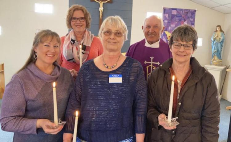 Pictured back, l-r: Sandy Eggert, Rev. Lou Nollette. Front: Justina Benscoter, Cindy Dunbar, Marie Young. courtesy photo