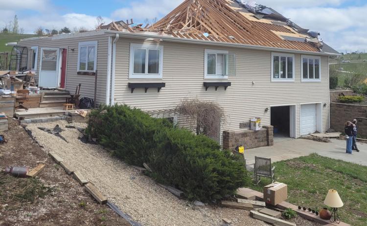 Karen Dageforde’s home the day after it was hit by a tornado. Ryan Ridenour