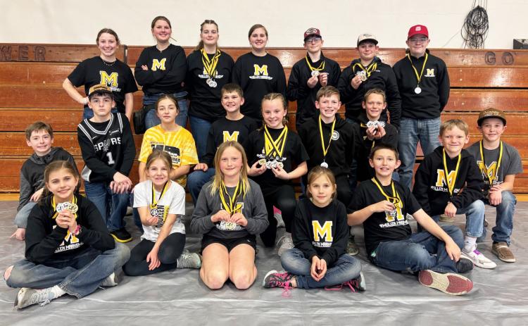 The Mullen Marksmen 4-H Gun Club pictured after hosting their own shoot, back l-r: Hope Miller, Hannah O’Brien, Adelyn O’Brien, Jessa O’Brien, Oakes Miller, Colin Connealy, Collin Donohoe. Middle: Eli Garza, Zach Hicks, Lillian Ericksen, Ransom O’Brien, Sadie Hoyt, Duke Miller, Eli Barnes, Jaxson Barnes, Holt Morrison. Front: Rainne O’Brien, Eve Ericksen, Danielle Peterson, Aleah O’Brien, Marcus Lattin. Not pictured: Brogan Jewell, Hunter Gray, Teal Peterson. Gerri Peterson