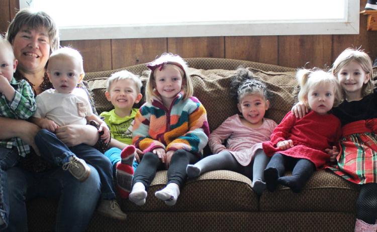 Dec. 20 was Dress Your Best at Lori Freeze’s Lots of Love Day Care. Pictured l-r: Lori holding Mason Deibler and Cru Moore, Chasin McIntosh, Ryann Walz, Ellianna Collins, Brynn Hanks, Ryhme Pettit. Not pictured: Ady McIntosh. Gerri Peterson