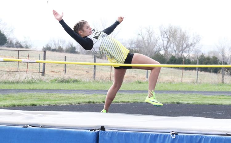 Ella Rice placed third in the high jump at MNAC. Carolee Brown
