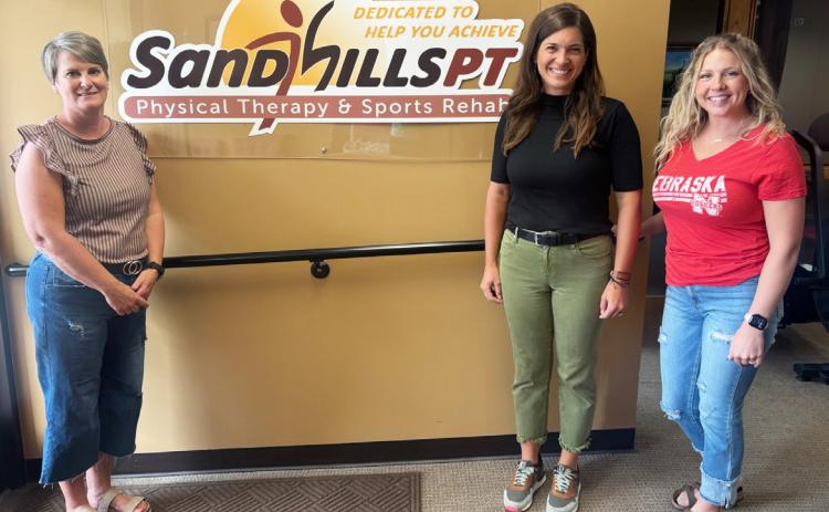 Sandhills Physical Therapy’s Mullen office staff is pictured l-r: Nikki Gracey - physical therapist, Meg Seeley - physical therapist assistant and Lacie Hanks - front desk/tech. Gerri Peterson