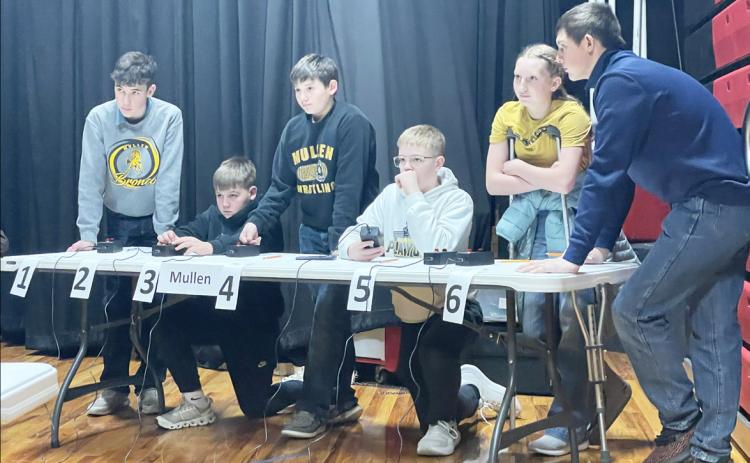 Ron Taylor The Mullen quiz bowl teams competed in Merna for the Anselmo- Merna Quiz Bowl Invite. The junior high team competed on Jan. 21 and the high school team competed on Jan. 28. Both teams fought hard but were short of making the finals. Pictured above: junior high team, l-r: Brandt Mundorf, Carson Hegland, Colin Connealy, Collin Donohoe, Kendall Vinton, Cort Cox.