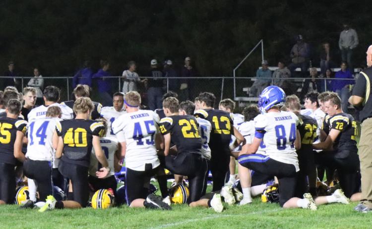 Win or lose, rivals or not, Homecoming or not, the Broncos and Longhorns gathered in the middle of the field following Friday night’s game for a prayer. Gerri Peterson