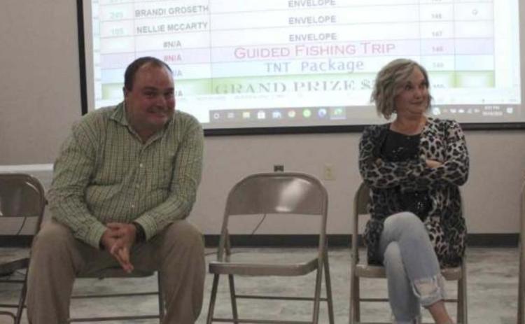 Bill Boyer and Mindy Paxton wait out the suspense of still being in with four balls remaining. Gerri Peterson