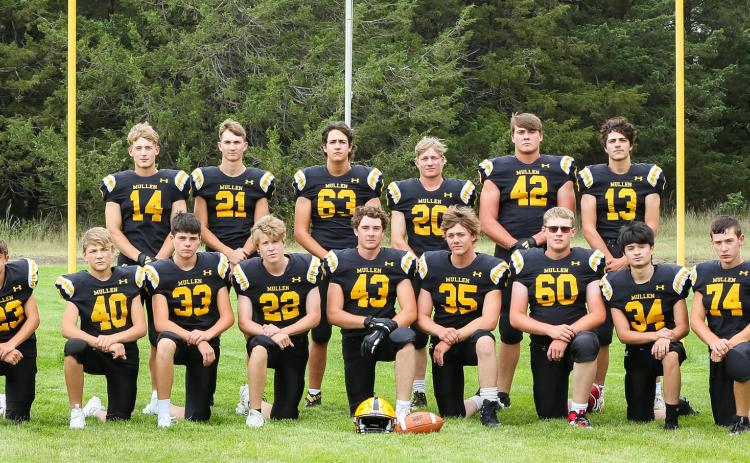Football, back l-r: Alex Werner, Cayden Hampton, Jarren Forsen, Justin French, Tate Kvanvig, Jaylon Forsen. Front: Ben Werner, Colby Kessler, Cian Connealy, Brandon Hardin, Jason Kraus, Cooper Walker, Daniel Wright, Nicholas Gonzalez, Hunter Brown.