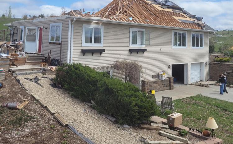 Karen Dageforde’s home the day after it was hit by a tornado. Ryan Ridenour