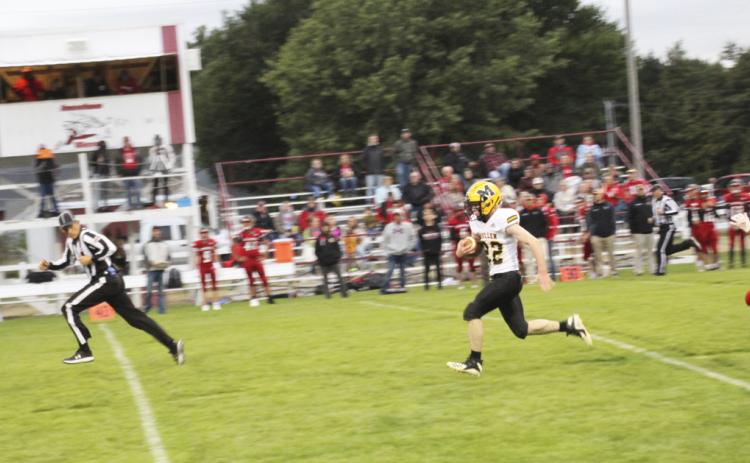Luke Durfee making a good run down the field to get the ball close to the goal line at Merna. Caroline Durfee