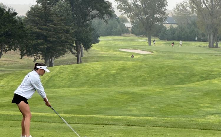 Austin Deibler competing at girls state golf last week. courtesy photo