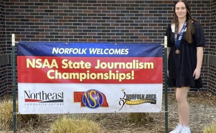 MHS junior Jadyn Andersen competed in Advertising in the Class C NSAA State Journalism Championship in Norfolk on Monday, April 24, coming home with the 3rd place medal! courtesy photo