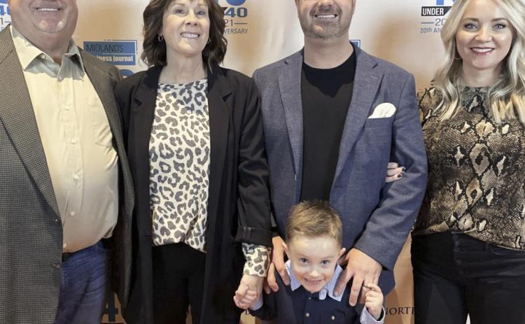 L-r: Doug and Linda Boyer and Brett, Jepson and Jessica Boyer at the 40 Under 40 Awards Luncheon last Friday, Feb. 4 at the Embassy Suites La Vista Conference Center. Center Sphere