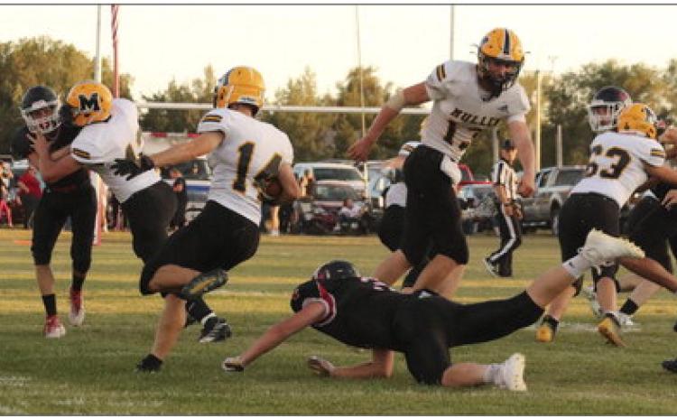 Alex Werner follows his blockers (#43 Tate Kvanvig, #13 Chase Gracey and #63 Jarren Forsen) and looks for more yardage last week in Tryon. Carolee Brown