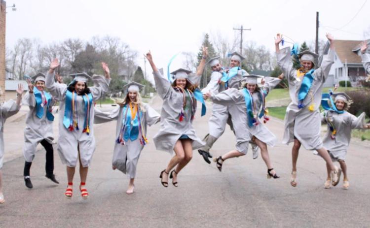 They’re done! The MHS seniors on graduation day, l-r: Isabel Williams, Hayden Jennings, Michelle Brown, Hanna Marshall, Kylie Licking, Bryce McIntosh, Brendon Walker, Lindey Coble, Brooke McCully, Josey French, Samantha Moore. Sue Licking