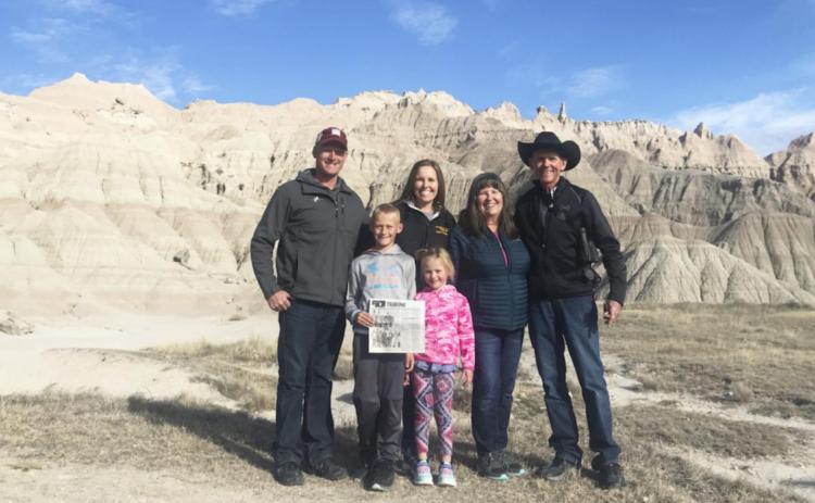 South Dakota’s Badlands National Park in November with Dane, Gerri, Teal and Danielle Peterson and Daniel and Shirley Osborn all of Mullen.