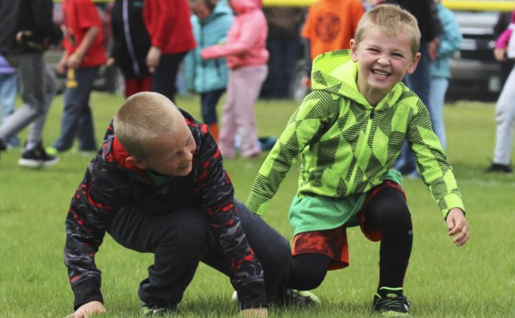 The annual Mullen Elementary Fun Field Day was held Monday, May 3. The afternoon began with the fifth grade rocket launch, followed by a three-legged relay race. There were many kids who ended up on the ground laughing, just like 1st grader Caleb Deibler (left) and kindergartner Tripp Jewell, pictured above!