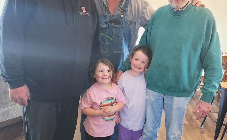 L-r: David, John, Ruby and Libby Kraye with Dr. Jerry Thompson in March. courtesy photos