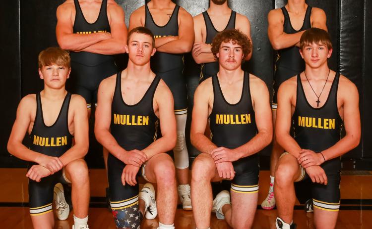 Wrestling, back l-r: Tate Kvanvig, Jarren Forsen, Jacob Wingebach, Jaylon Forsen. Front: Colby Kessler, Cooper Walker, Jason Kraus, Andrew Byrd. Megan Andersen Photography