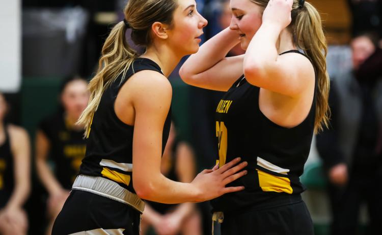 Senior Peyton Paxton’s advice to junior Hayley Donohoe before she shot free throws to take the game into overtime Tuesday at Thedford was: “lock in and pretend that it’s just another free throw!” Megan Andersen