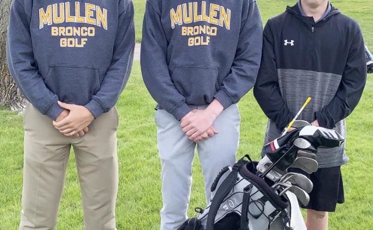 The MHS Boys Golf team at the Mullen Invite last week, l-r: Brendon Walker, Ethan Hardin and Kyle Finney. Mary Jo Walker