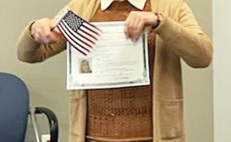 Ira Supenko after the ceremony where she became a U.S. citizen last month. Ron Taylor