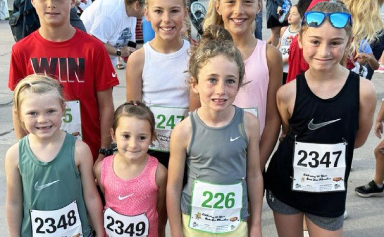Back, l-r: Cylas Dent, Ayden Lee, Emri Dent, Avery Vinton. Front: Meyer Vinton, Nicklin Vinton, Dailie Dent. Kay Dent