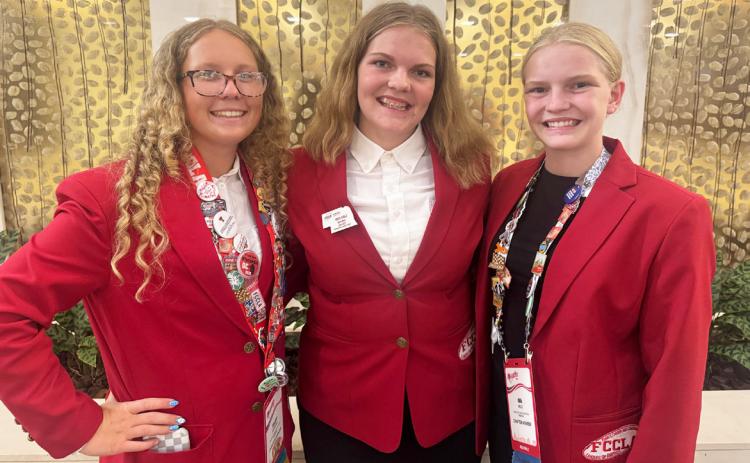 L-r: Riley Hegland, Maci Walz and Ava Walz at National FCCLA in Washington, D.C. Kelli Walz