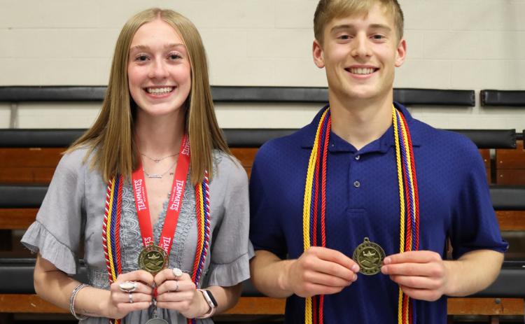 Outstanding Senior Students Sydnee Cheever and Alex Werner. Gerri Peterson