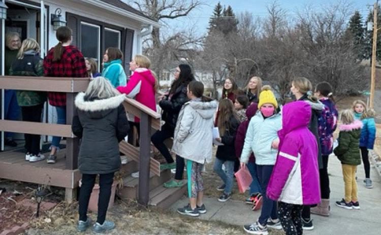 Mullen Girl Scouts Christmas caroling
