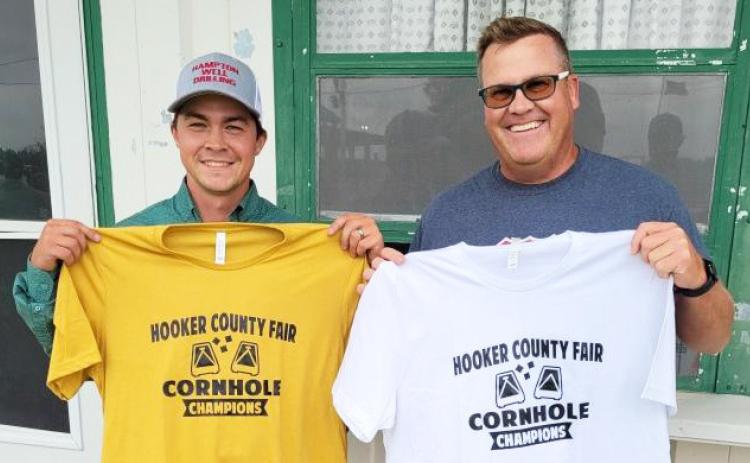 Luke Peters and Mike Kvanvig were the winners of the Hooker County Fair Cornhole Tournament last Friday. Ryan Ridenour