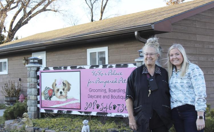 Cindy Pearman of KoKo’s Palace for Pampered Pets stands outside her business with Jaci Edis, who will be taking over Jan. 1 and renaming the business 93 Co. Pet Resort. Gerri Peterson