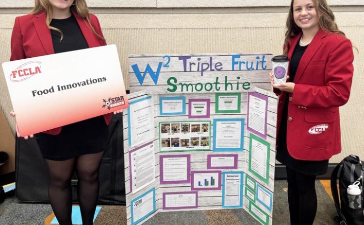 Maci Walz (left) and Audrabell Werth presented their STAR project at Nationals earlier this month, placing 6th. courtesy photo