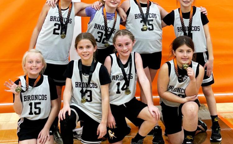 The Mullen girls 3rd/4th grade youth basketball team won the Maxwell Tournament on Saturday, Feb. 1. Pictured back, l-r: Emri Dent, Elle Gracey, Ella Walz, Lillian Ericksen. Front: Daryl Deibler, Abbigail Mundorf, Avery Vinton, Zandra Hebbert. Katie Dent