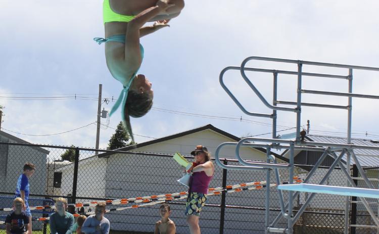 Riley Hegland competing in the Best Flip contest.