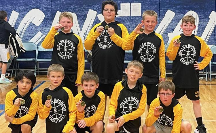 3rd/4th grade boys champs, defeating Medicine Valley, McCook Black and North Platte Elite, back l-r: Jackson Newman, Hunter Gray, Caleb Deibler, Duke Miller. Front: Lorenzo Gonzalez, Ryden Ourada, Zach Hicks, Kyler Marsh, Cylas Dent. Andrea Newman