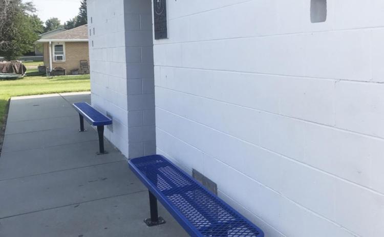 Mask donations buy pool bench