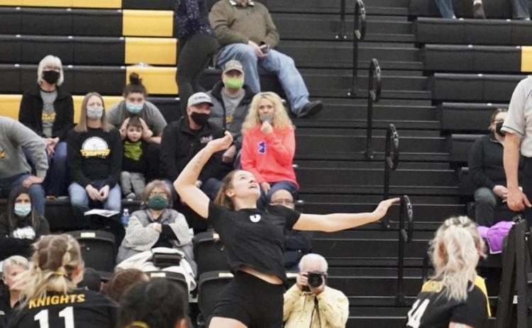 Alysen Daniels goes for a kill during a recent NPCC game. courtesy photo
