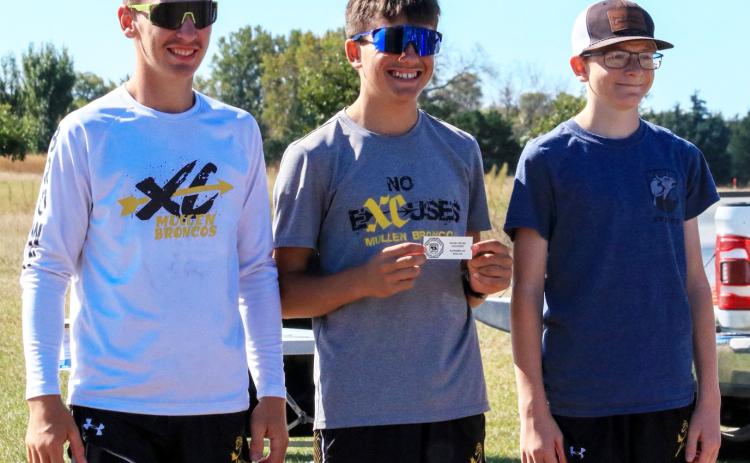 MNAC boys team runners-up, l-r: Hunter Brown, Braylon Kuncl, Oakes Miller. Carolee Brown Photography