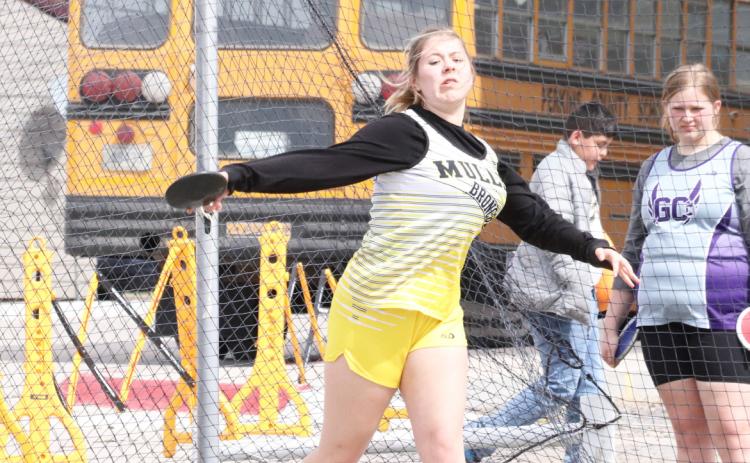 Keragan Welch competing in the discus last week.