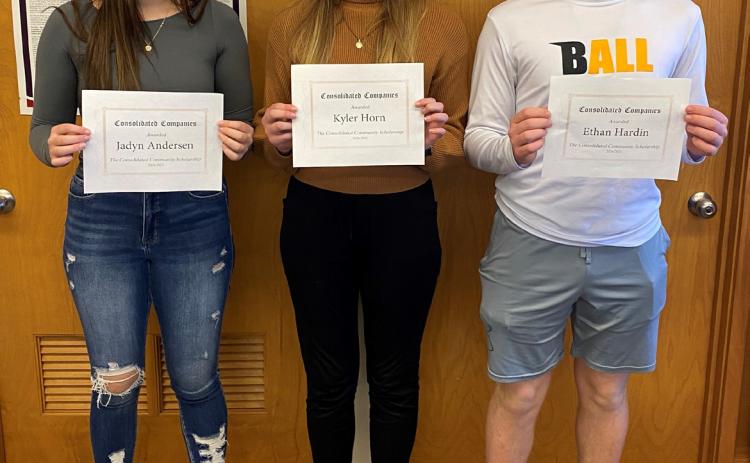 L-r: Jadyn Andersen, Kyler Horn, Ethan Hardin. courtesy photo