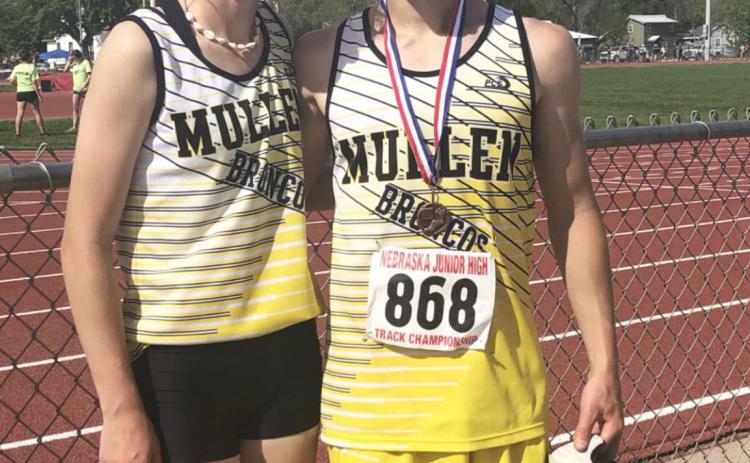 Tierston Moore and Alex Werner at Junior High State Track. Jennifer Moore