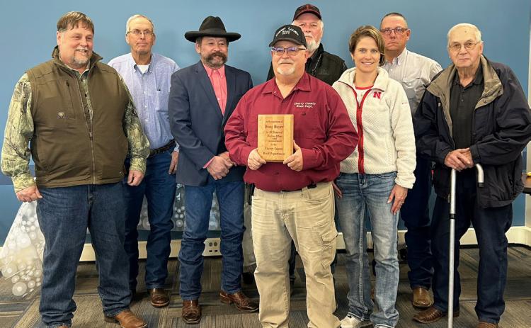 Past and present Cherry County Commissioners honored Doug Boyer last month at a retirement party. courtesy photo