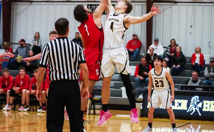 Alex Werner with the tip-off last Thursday against Sutherland. Megan Andersen