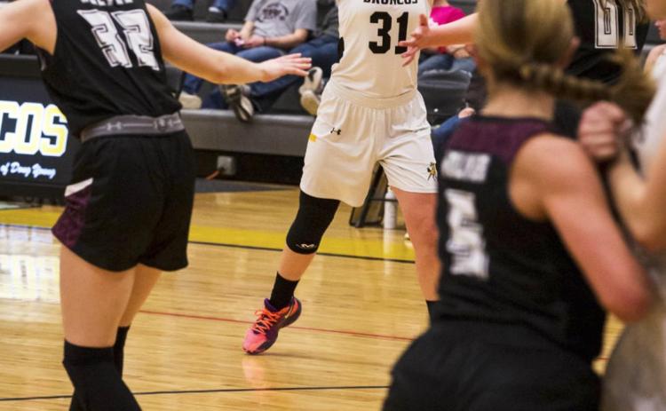 Jordyn McDowell runs the offense last Tuesday against Twin Loup. Megan Andersen