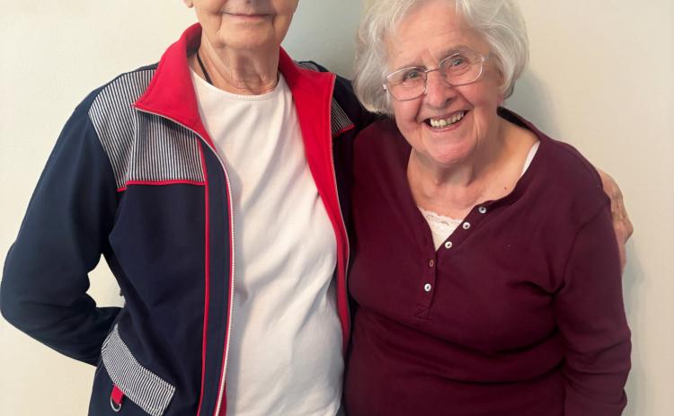 Sisters Kathy Tuton (left) and Joan Carr (right). Gerri Peterson