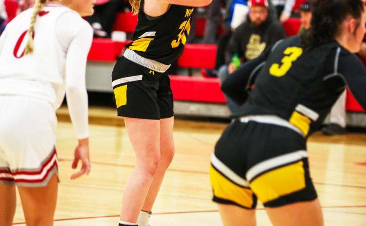 Hayley Donohoe shoots a free throw in Valentine last Tuesday. Megan Andersen