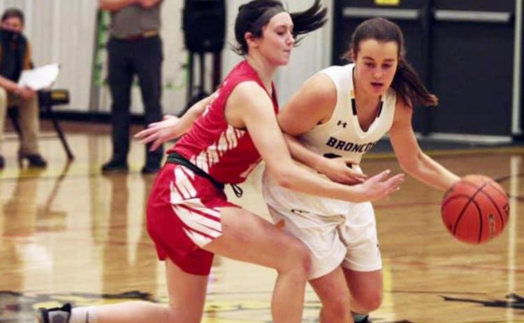 Callie Coble dribbles around a defender against Brady last Friday. Sue Licking